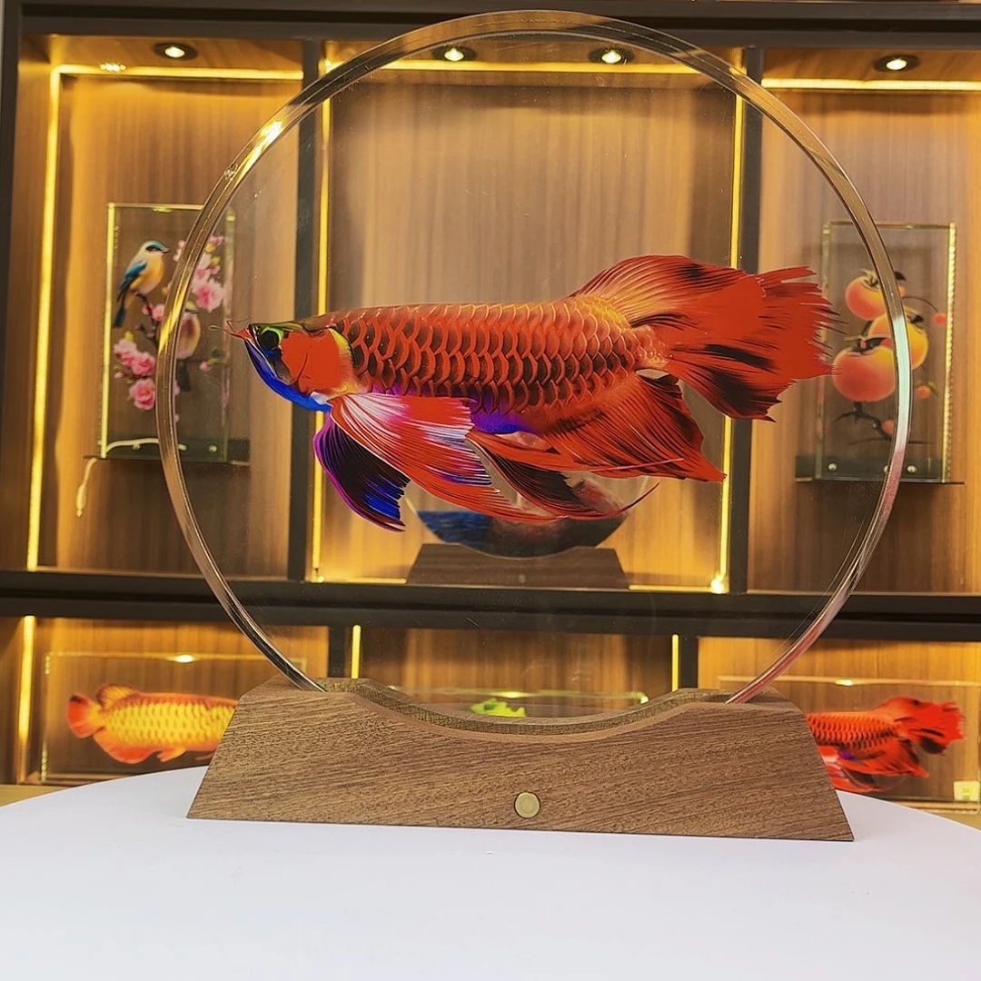 【闪购商品】人造水晶石**转红龙鱼