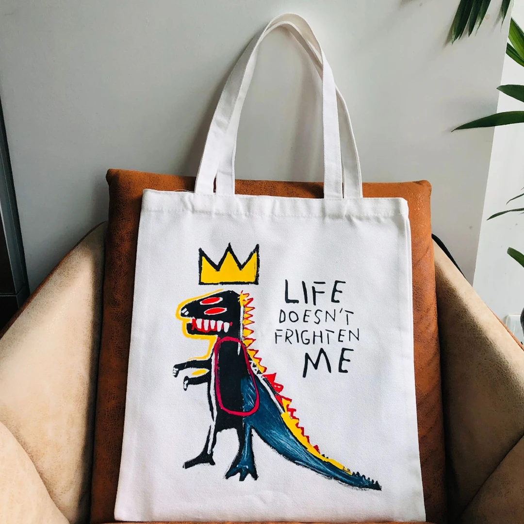 【curves·宸上】像恐龙一样勇敢&原创文艺帆布包通勤休闲轻便日常