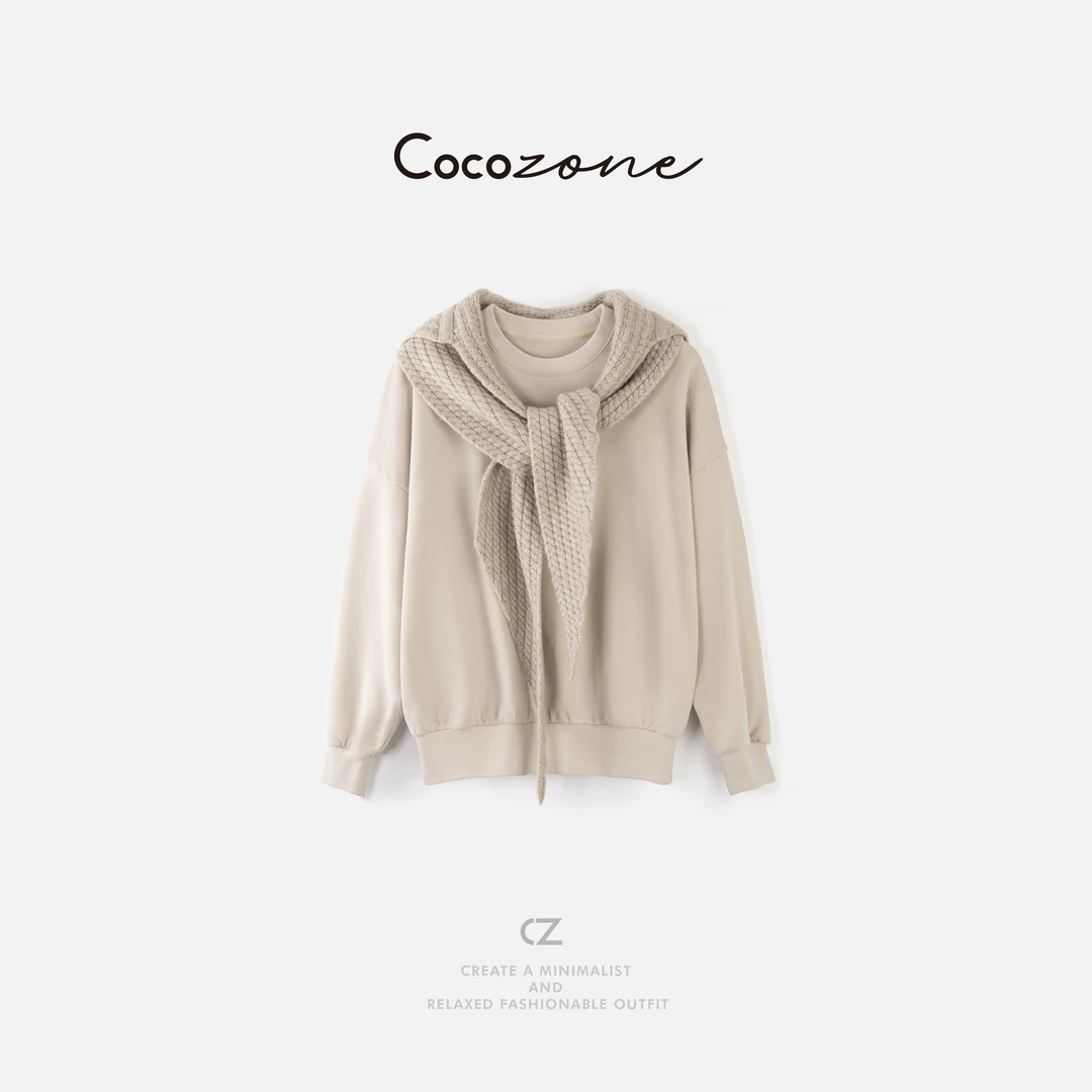 COCO ZONE 刘一一“标杆卫衣”100棉基础款圆领卫衣  CD1A1397