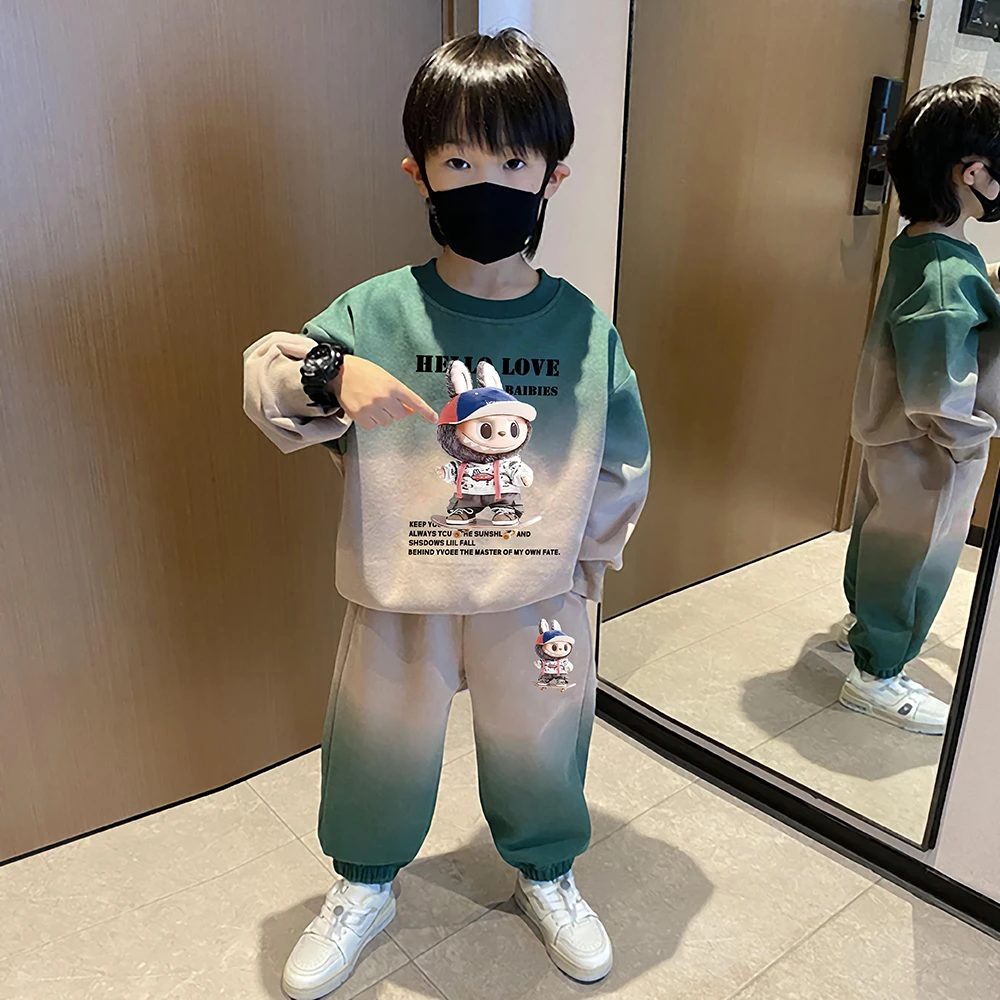 3-5岁春秋男童套装拉布布秋装儿童服装小男孩帅气春装时髦男宝潮