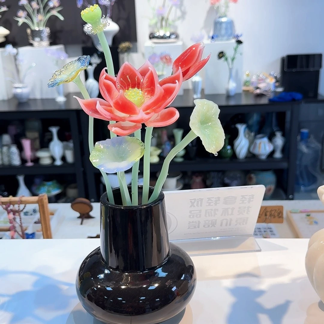 琉璃手工艺品淄博特产非遗手做琉璃花09