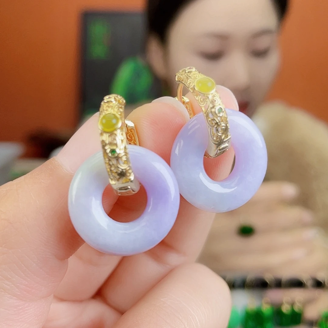 翡翠未镶嵌耳饰饰品