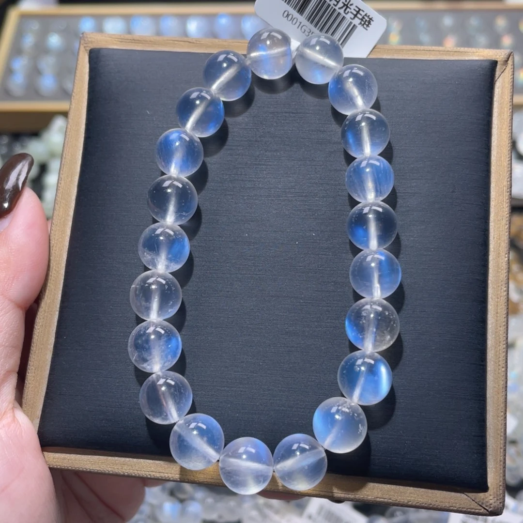 长石手链未镶嵌毕业级蓝月光手链10mm