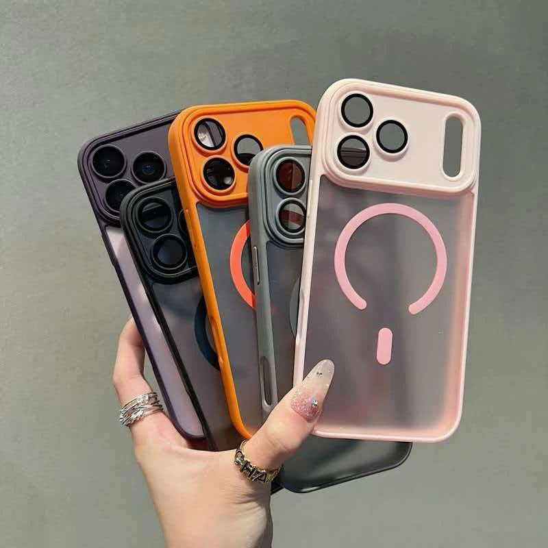 苹果17系列磨砂磁吸适用苹果手机壳