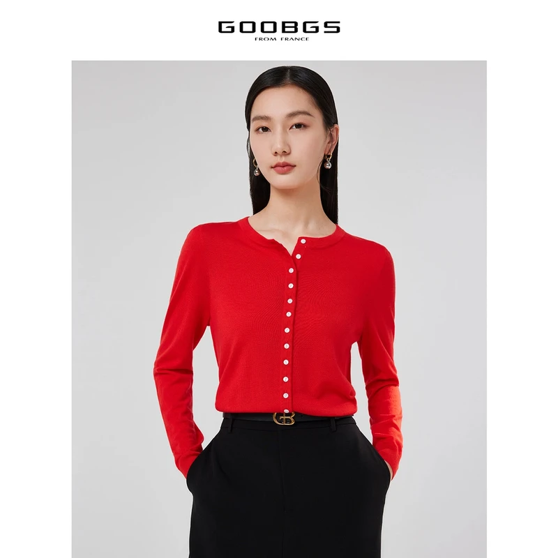 【籽言专享 】谷邦GOOBGS 长袖绵羊毛毛衫女 G3174708