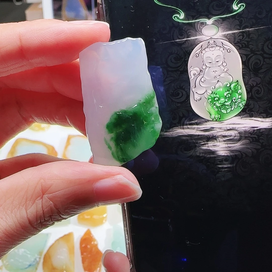 定制翡翠未镶嵌缅甸翡翠挂件