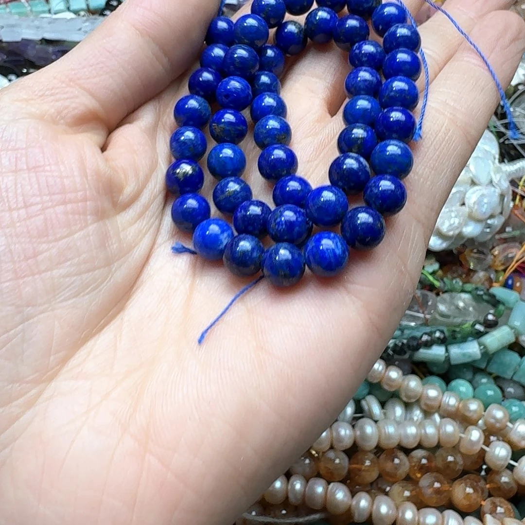 玛瑙/玉髓未镶嵌珠宝半成品一条8mm青金石