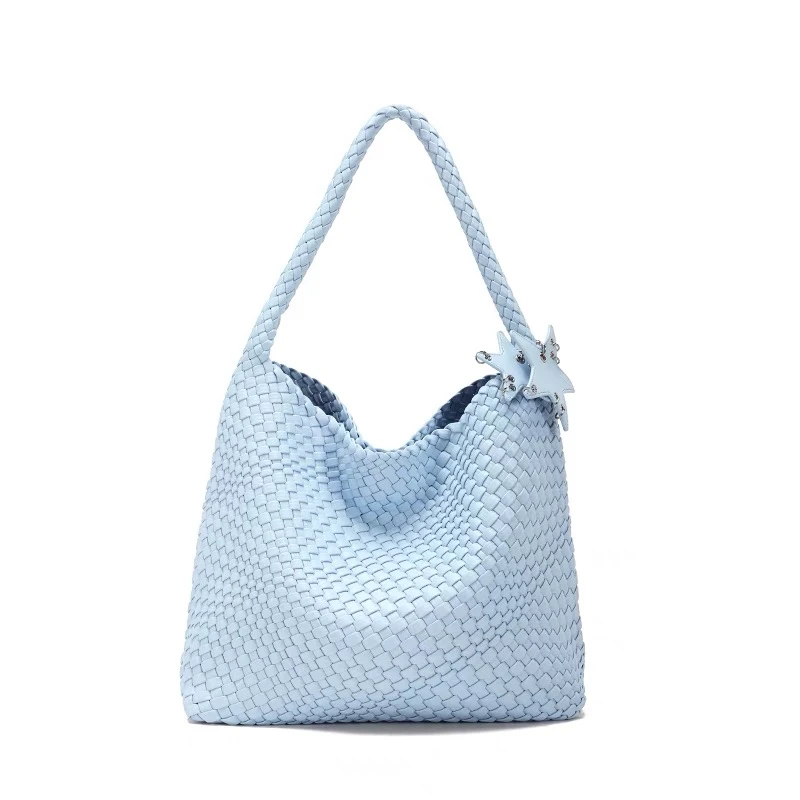 【昕昕严选】新款百搭时尚简约质感编织经典纯色单肩包-2695