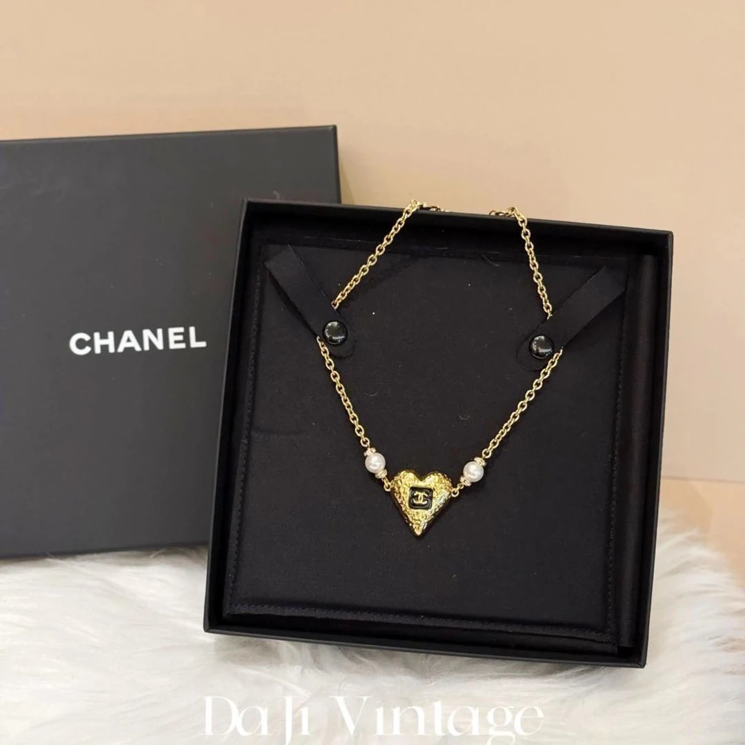 99新 Chanel/香奈儿 大吉中古/珐琅熔岩爱心项链