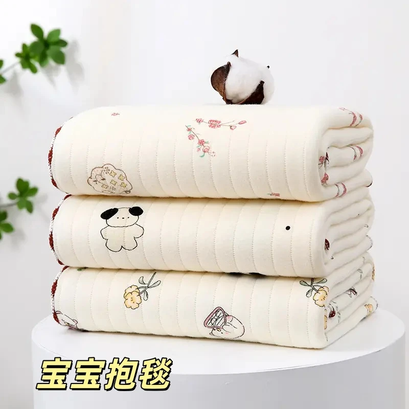 初生婴儿秋冬加厚三层柔软纯棉保暖包单6个月以下及6 - 12个月适