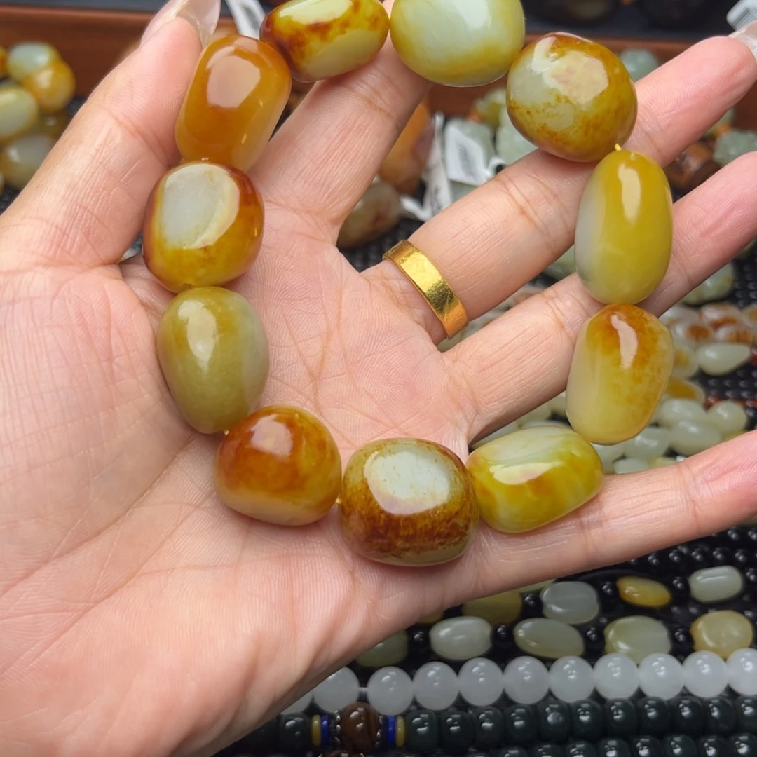 文***龙手链未镶嵌和田玉（糖玉）