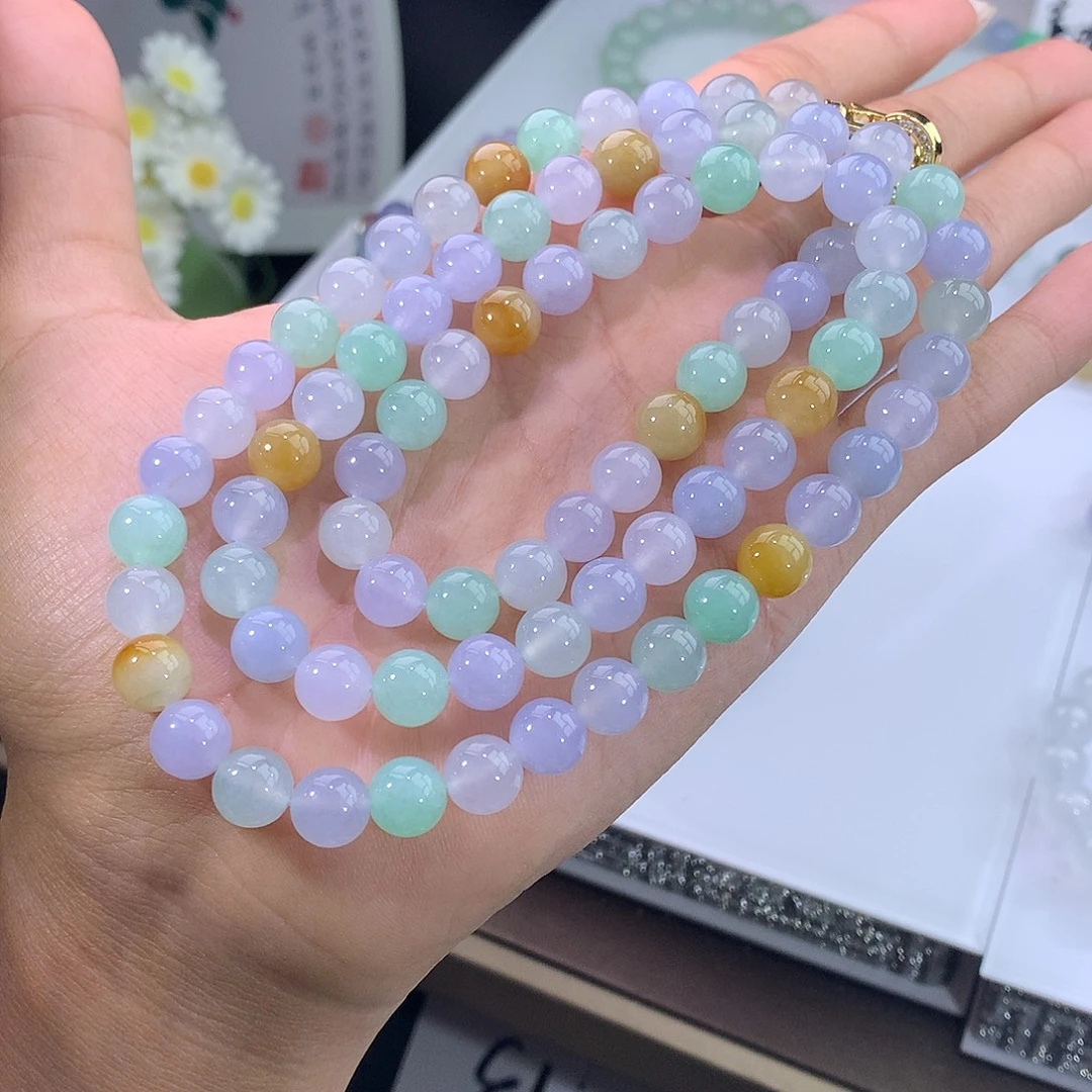 未镶嵌手链翡翠翡翠冰多宝项链