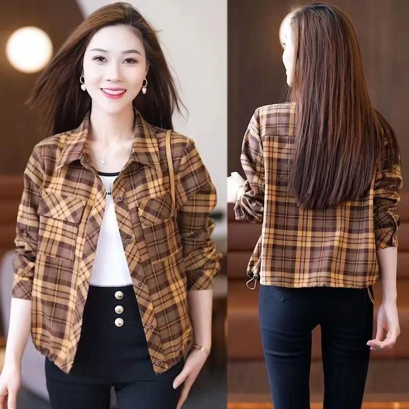 2025年新款衬衫口袋上衣衬衫外套妈妈装上衣时尚显瘦百搭春夏款