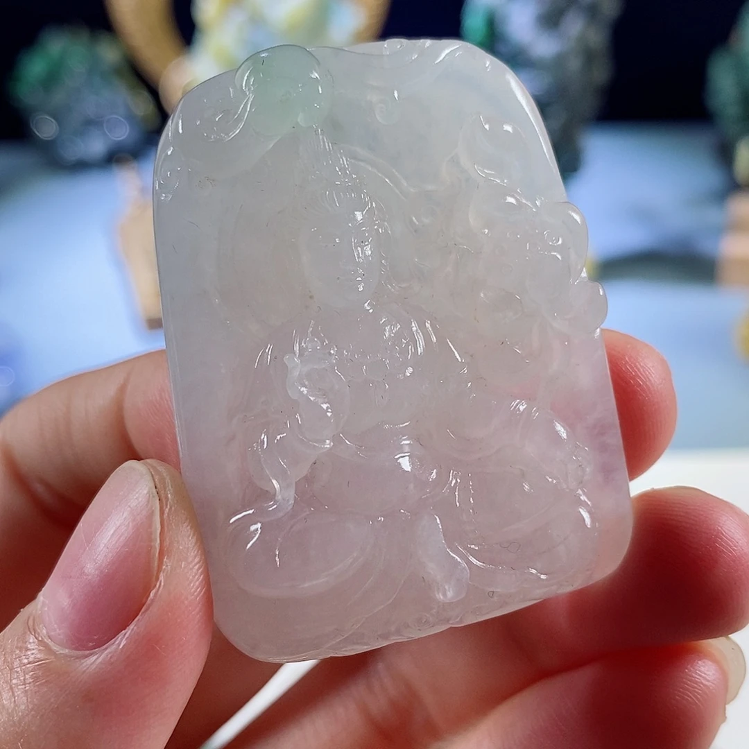 定制翡翠未镶嵌天然a货翡翠冰件观音