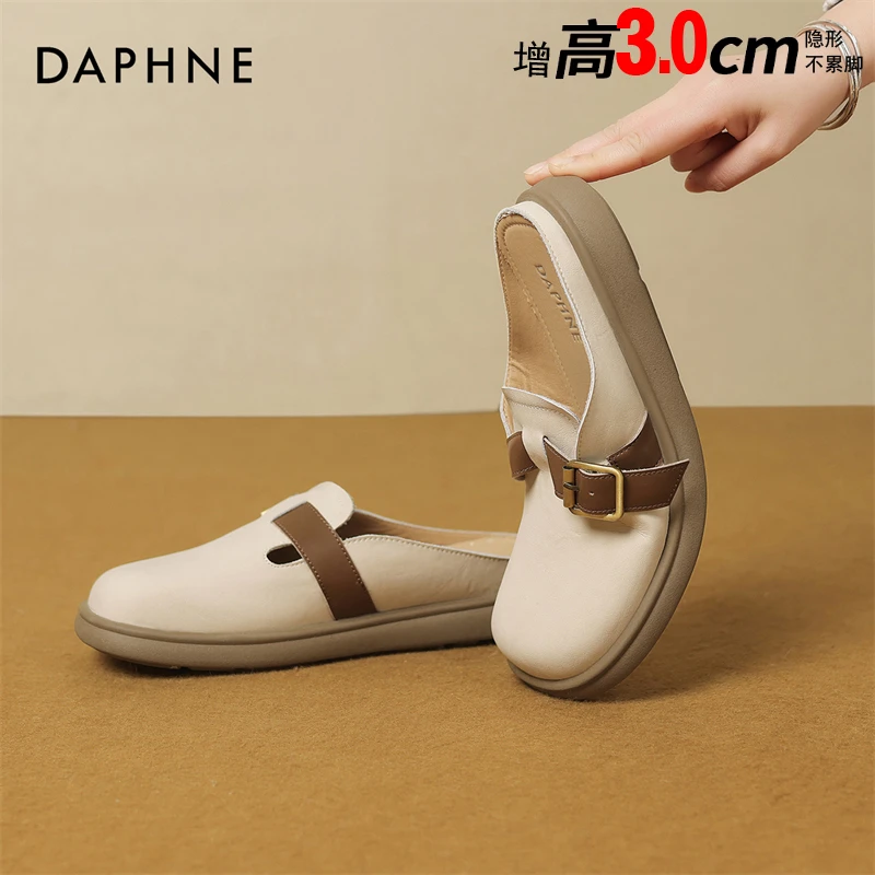 达芙妮勃肯鞋女2025春季新款半拖鞋女外穿一脚蹬懒人勃肯鞋韩版鞋