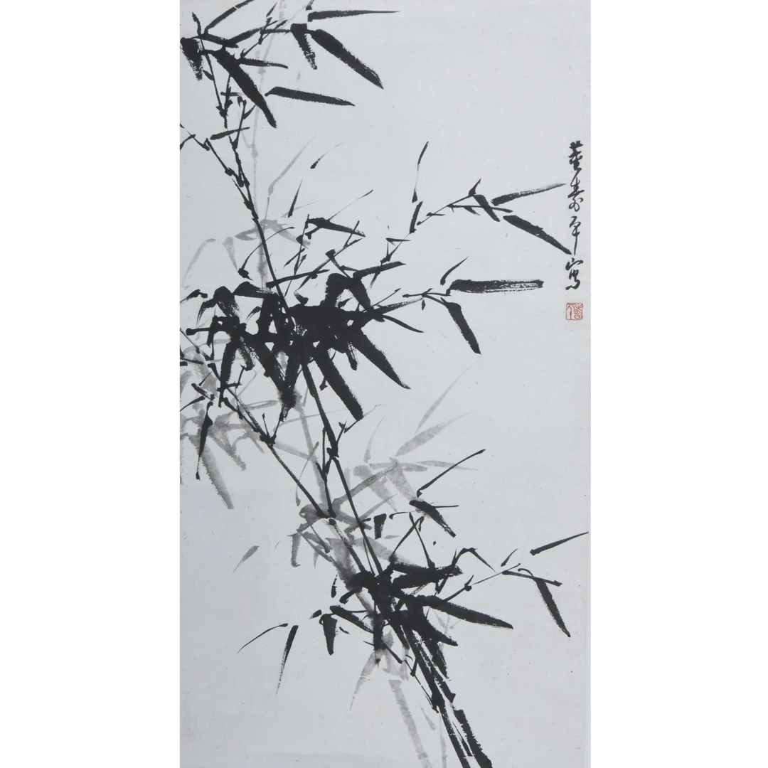 LOT.019董寿平【墨竹】纸本镜片B0502-475预展