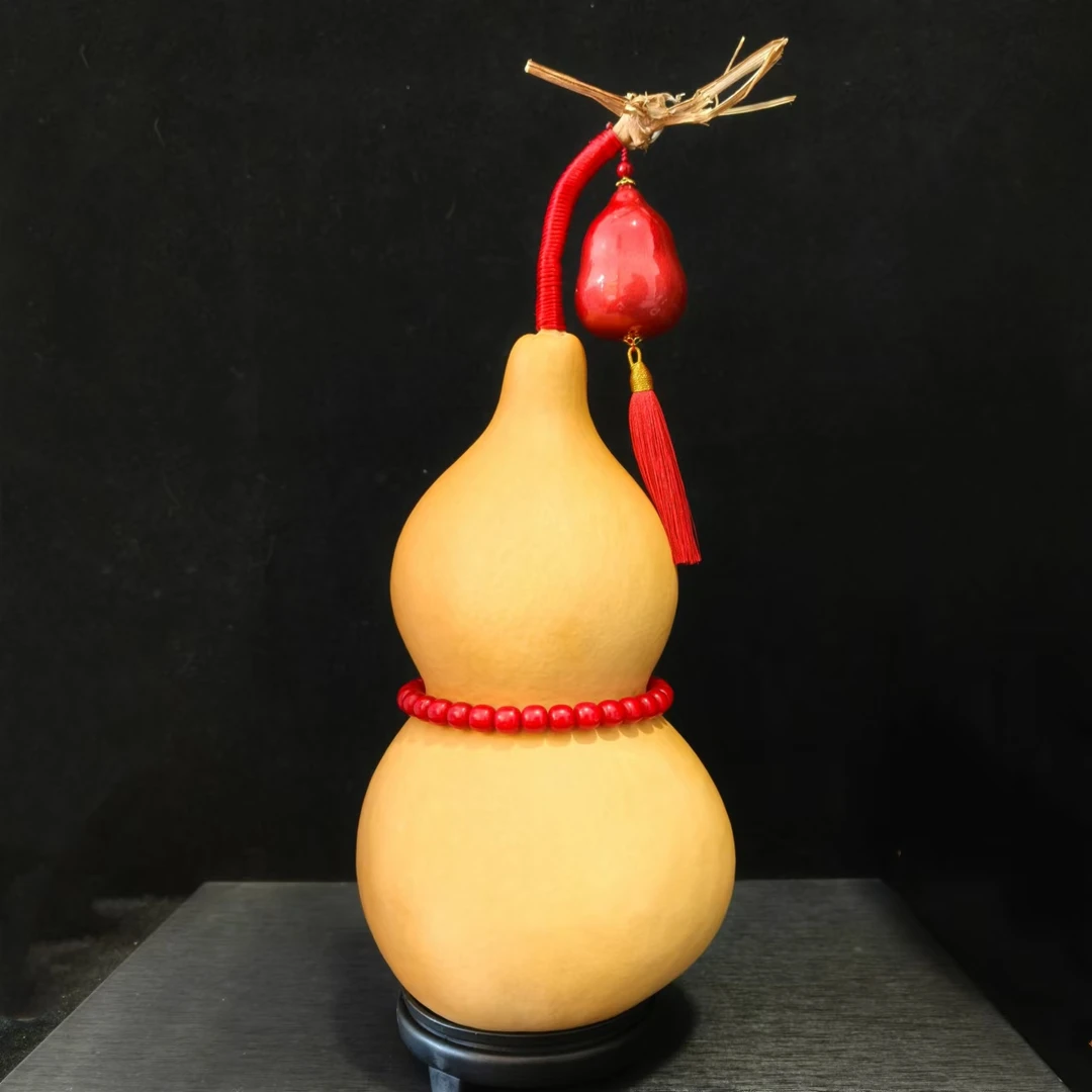 丹茗阁手工原创——新年大红灯笼款 专属定制天然葫芦家居挂饰