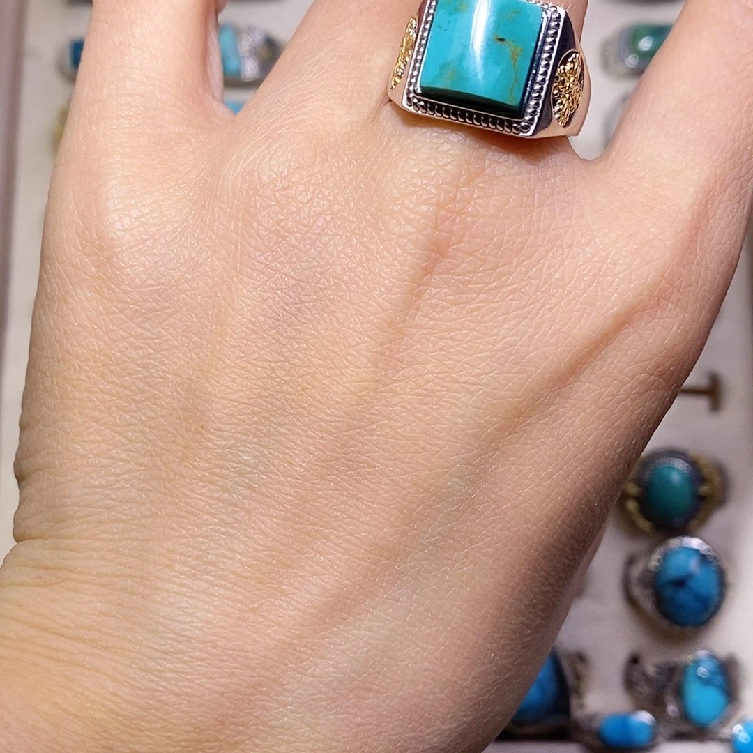 绿松石银S925镶嵌挂件