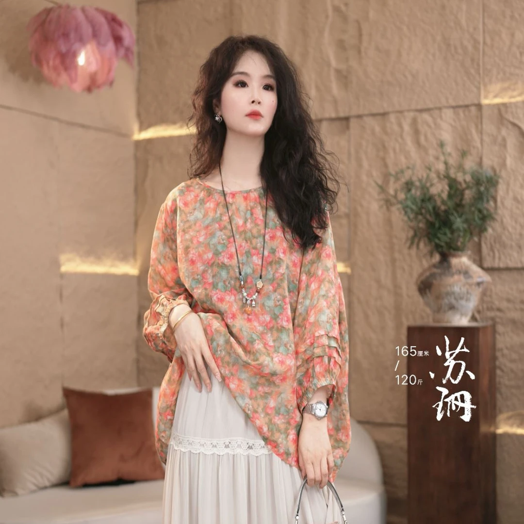 苏珊｜原著 【云恒】大牌气质慵懒女人味显瘦苎麻上衣 1128