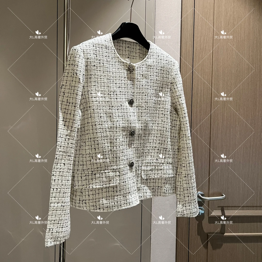【大L】重磅外贸进口高奢重工设计师风百搭粗花呢外套WT25193