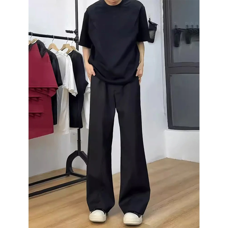 黑色517柳叶微喇西裤男秋季潮牌百搭加绒休闲裤修身vintage直筒裤