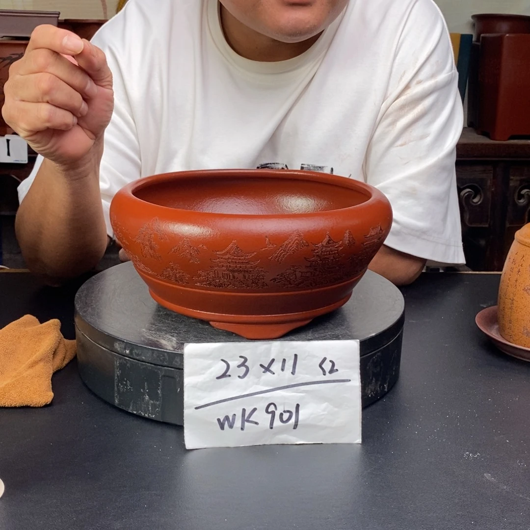 紫砂花盆货号一只WK901