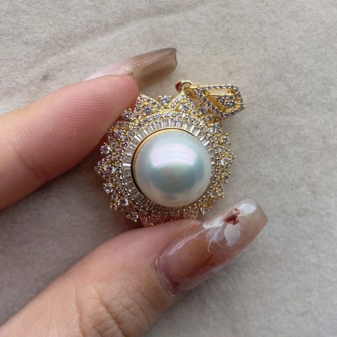 海水珍珠颈饰银S925镶嵌W177