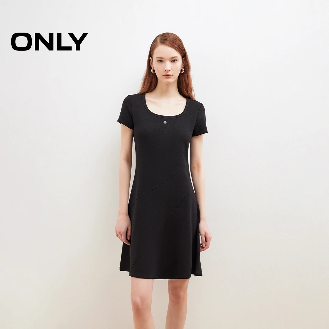 【艾钱钱专属】ONLY优雅百搭纯色A字针织短裙连衣裙女|125161017