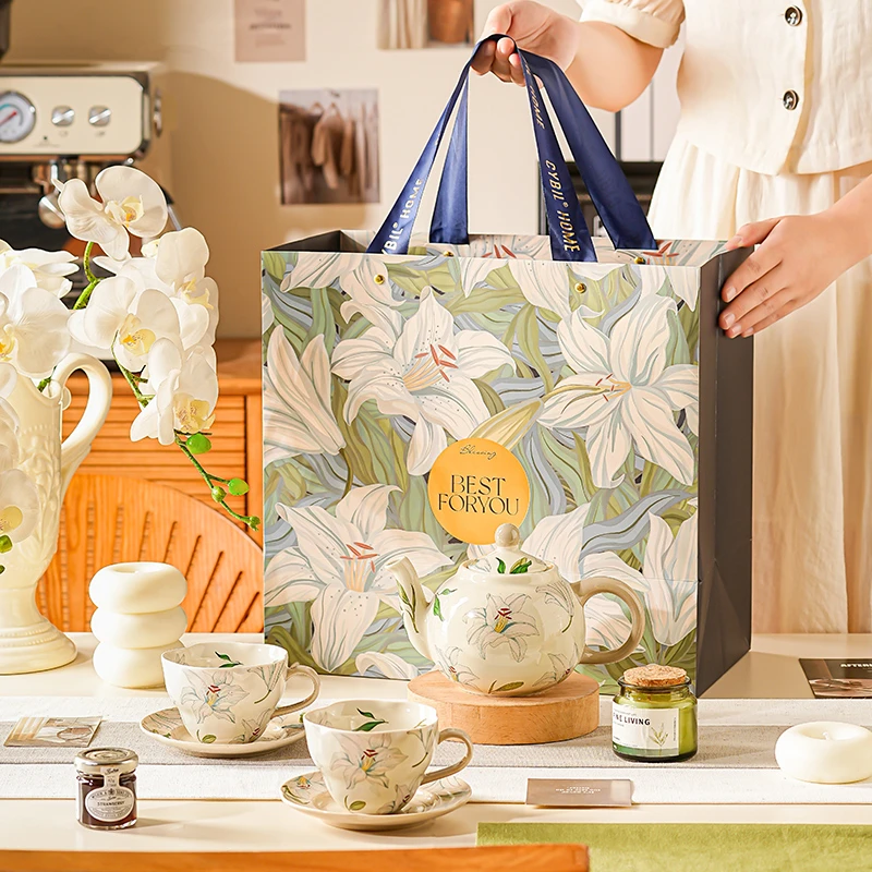 创意杯子套装新居家用茶具套装高颜值水壶茶杯套装陶瓷咖啡杯套装