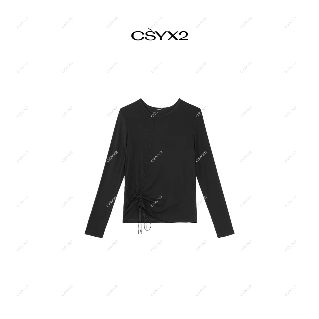 CsyX2-2025S/S早秋新款 系带长袖打底衫CZ4QX001