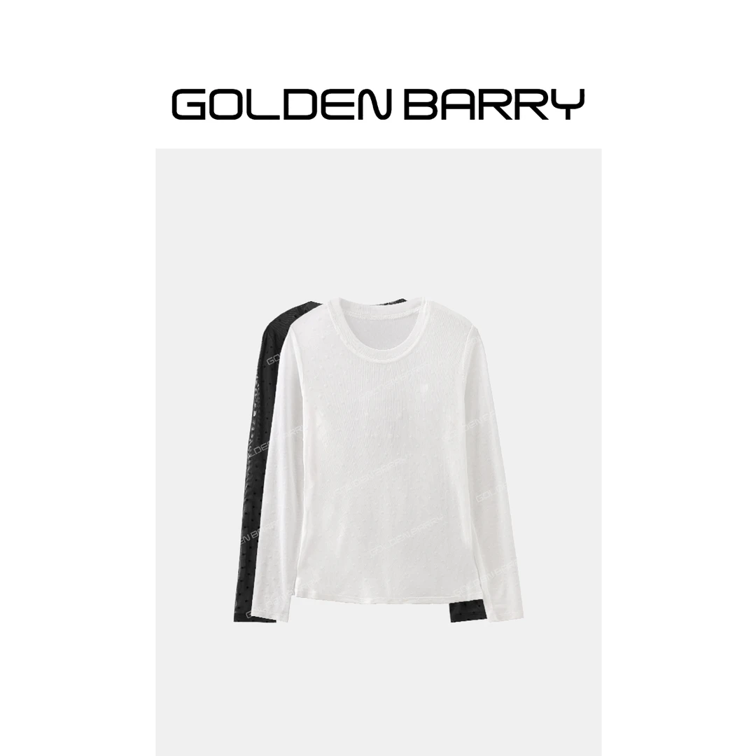 GOLDENBARRY【3.8专享】204023波点薄透打底衫