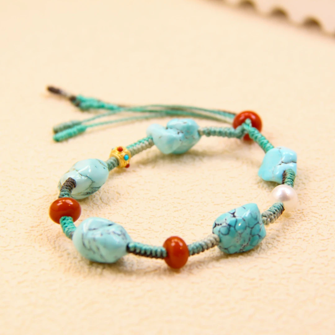 【库存放价】绿松石随型手链 发货一件 LX12-86(ZXG)