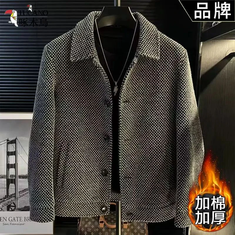 呢子外套男款高级感男士呢子加绒加厚保暖冬季呢子短款