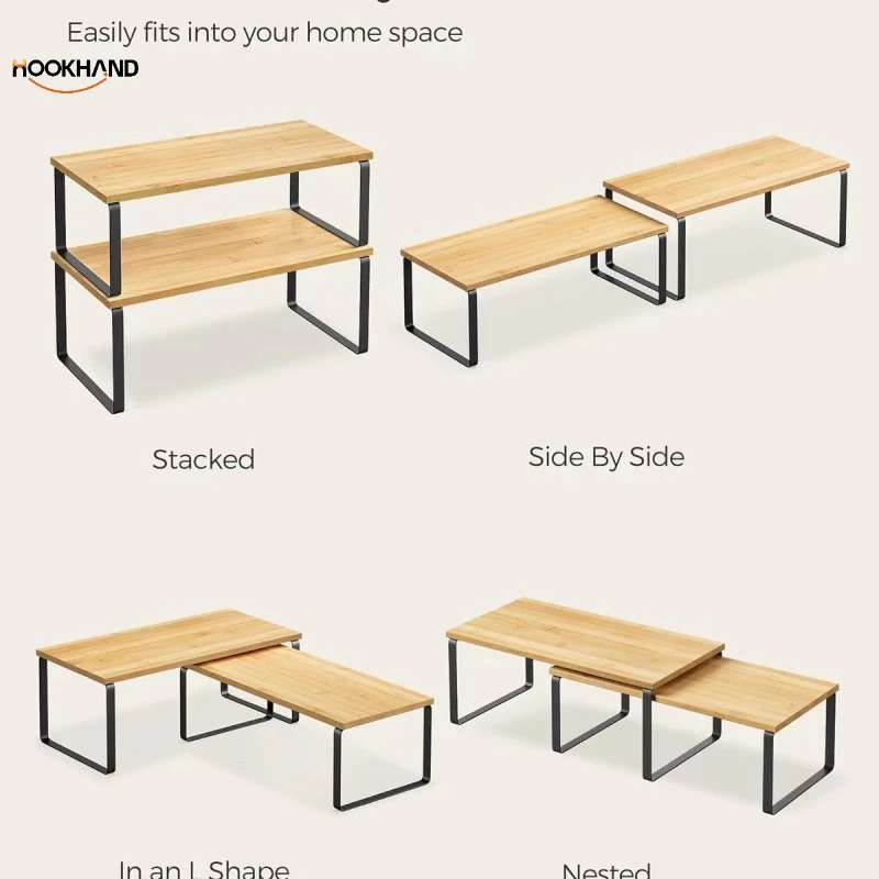 可伸缩厨房置物架橱柜柜内分层架柜子隔板多层锅架调料碗碟收纳架