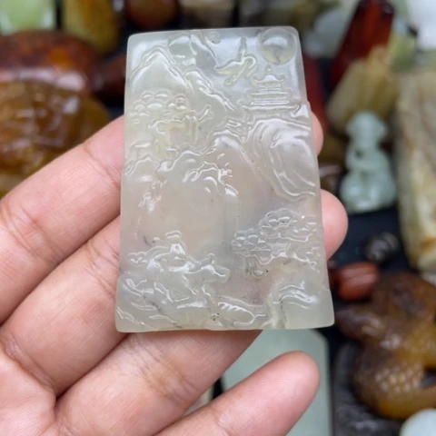 蛇纹石玉未镶嵌颈饰27