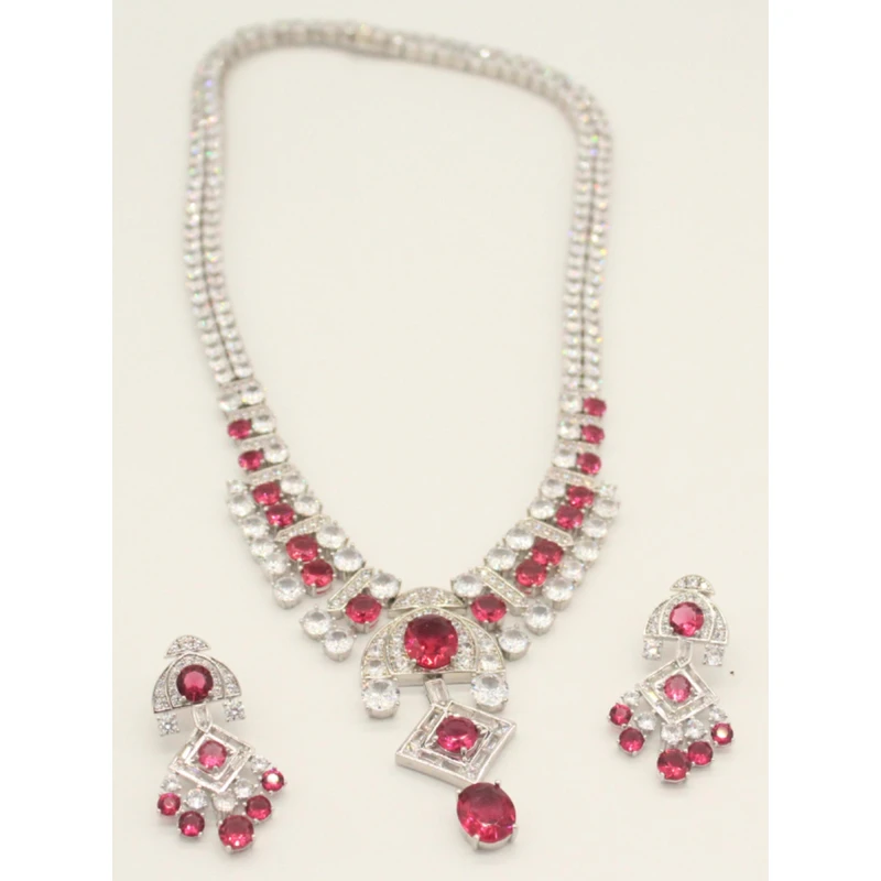 H0603 人鱼姬红色项链套装