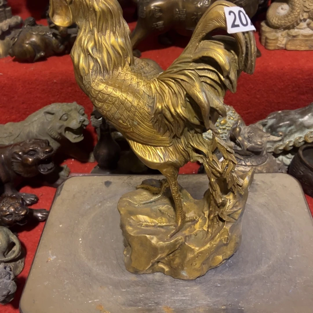 早***春黄铜摆件，文房摆件