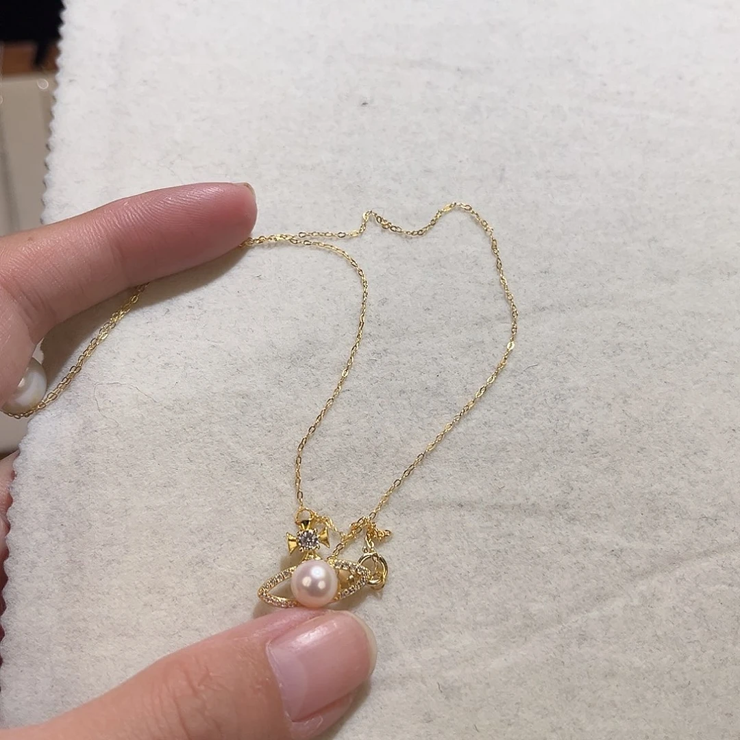 颈饰淡水珍珠银S925镶嵌