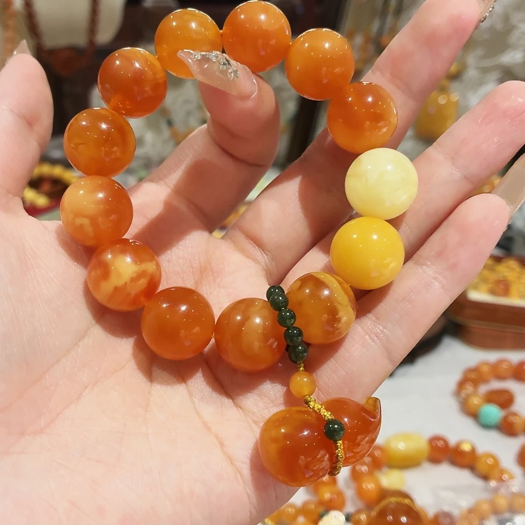 蜜蜡未镶嵌手链我