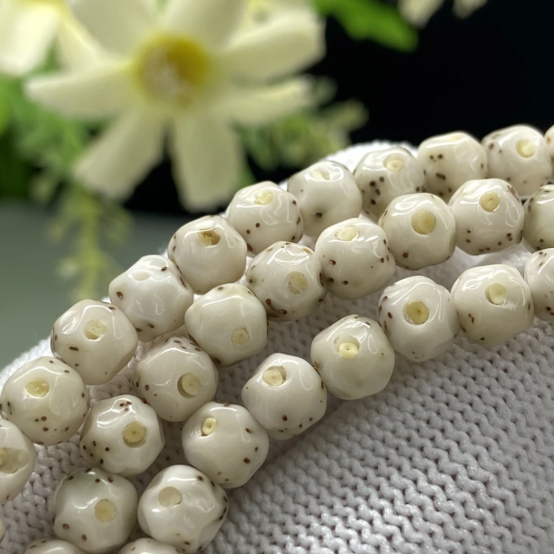 LV602毕业款星月菩提数星星石玉料无相雕刻小尺寸6x5mm长串