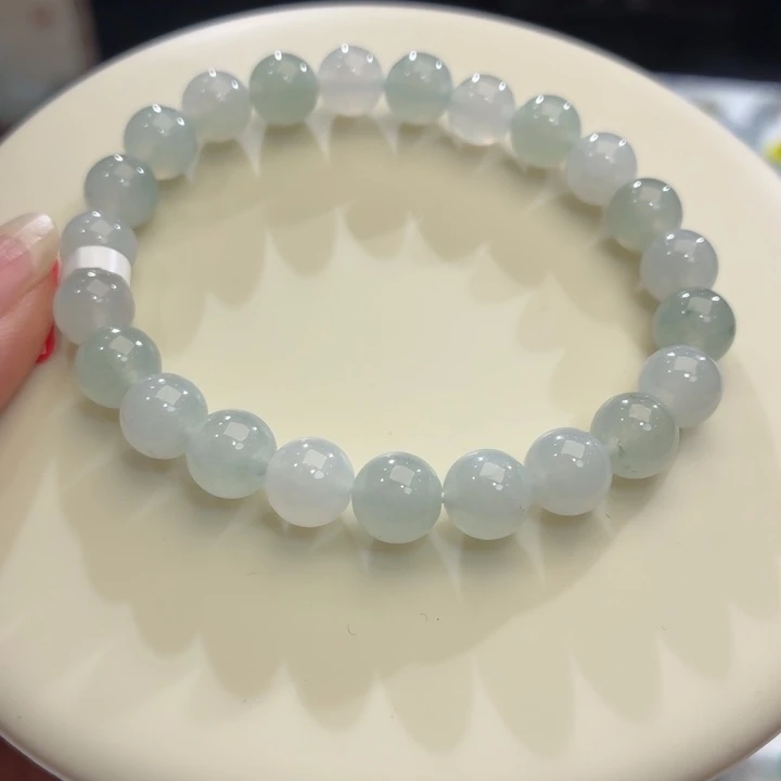 翡翠未镶嵌手链冰胶马卡龙卡8.4