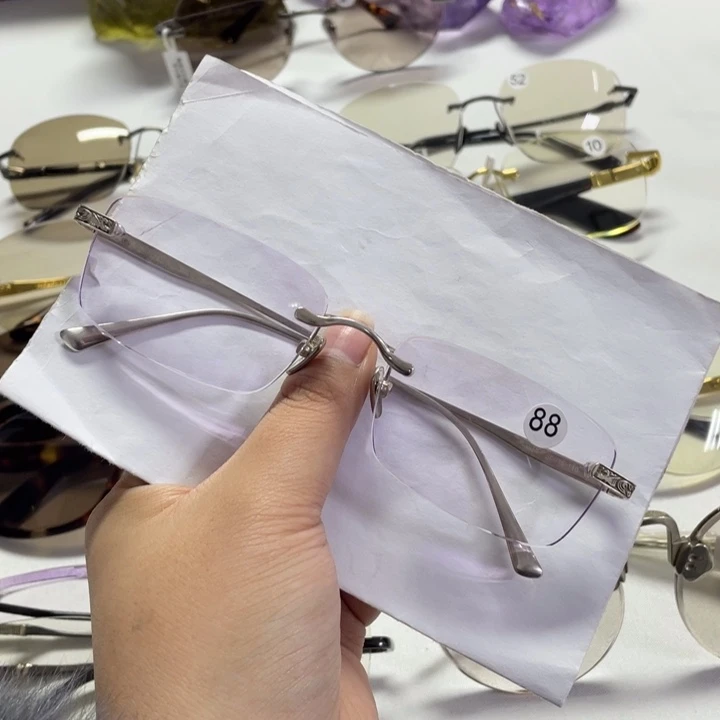 野***风分体款纯天然紫水晶眼镜