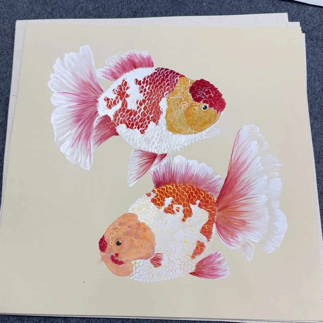 国画尺寸50x50纯手绘作品
