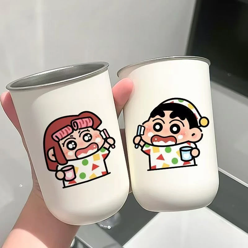 蜡笔小新漱口杯情侣一对高颜值可爱洗漱杯子家用不发霉男女通用yl
