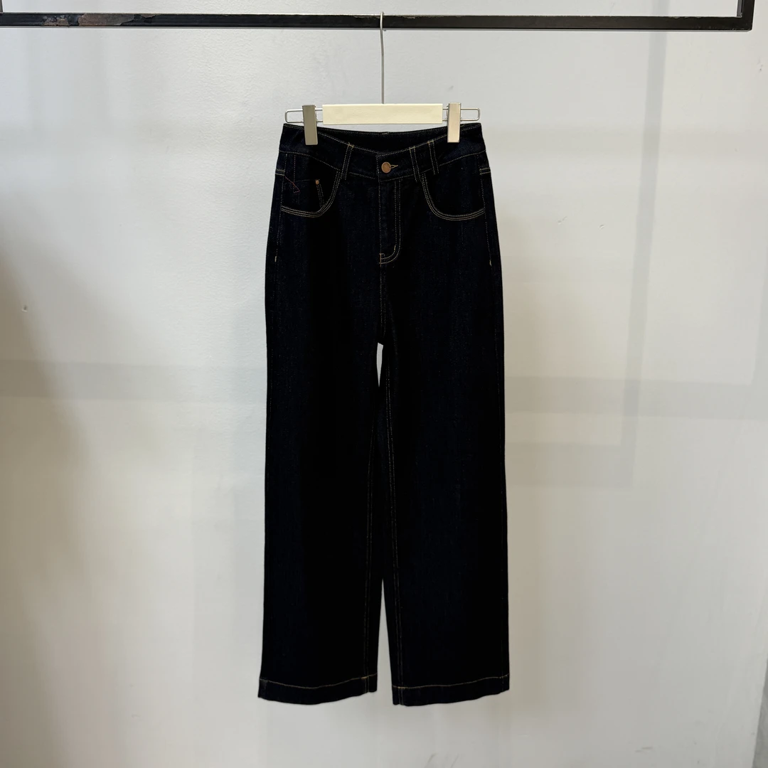 【麦丝】休闲时尚百搭复古港风高腰直筒阔腿牛仔裤 MZ-83191