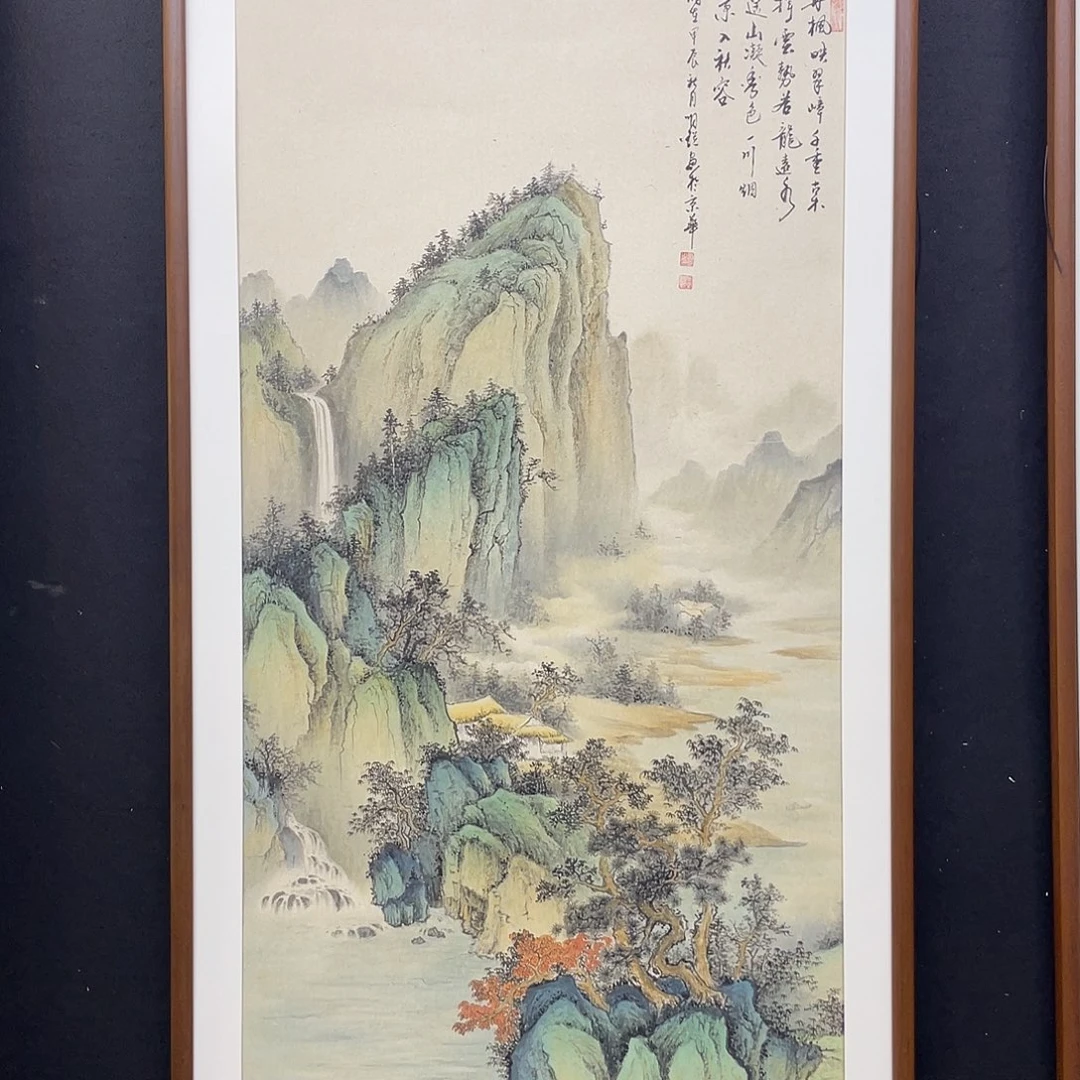 渔***晚国画订制画心110*120山水，参照此图，