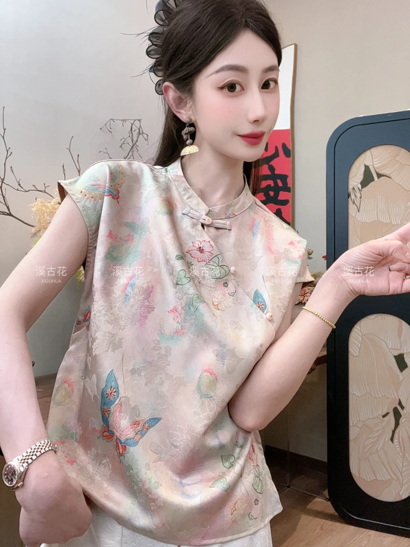 【彩绘】2025夏季新款短袖百搭显瘦新中式短袖女日常宽松