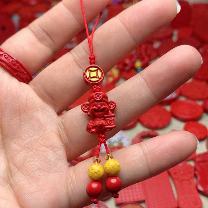 天然辰砂工艺品朱砂手机坠