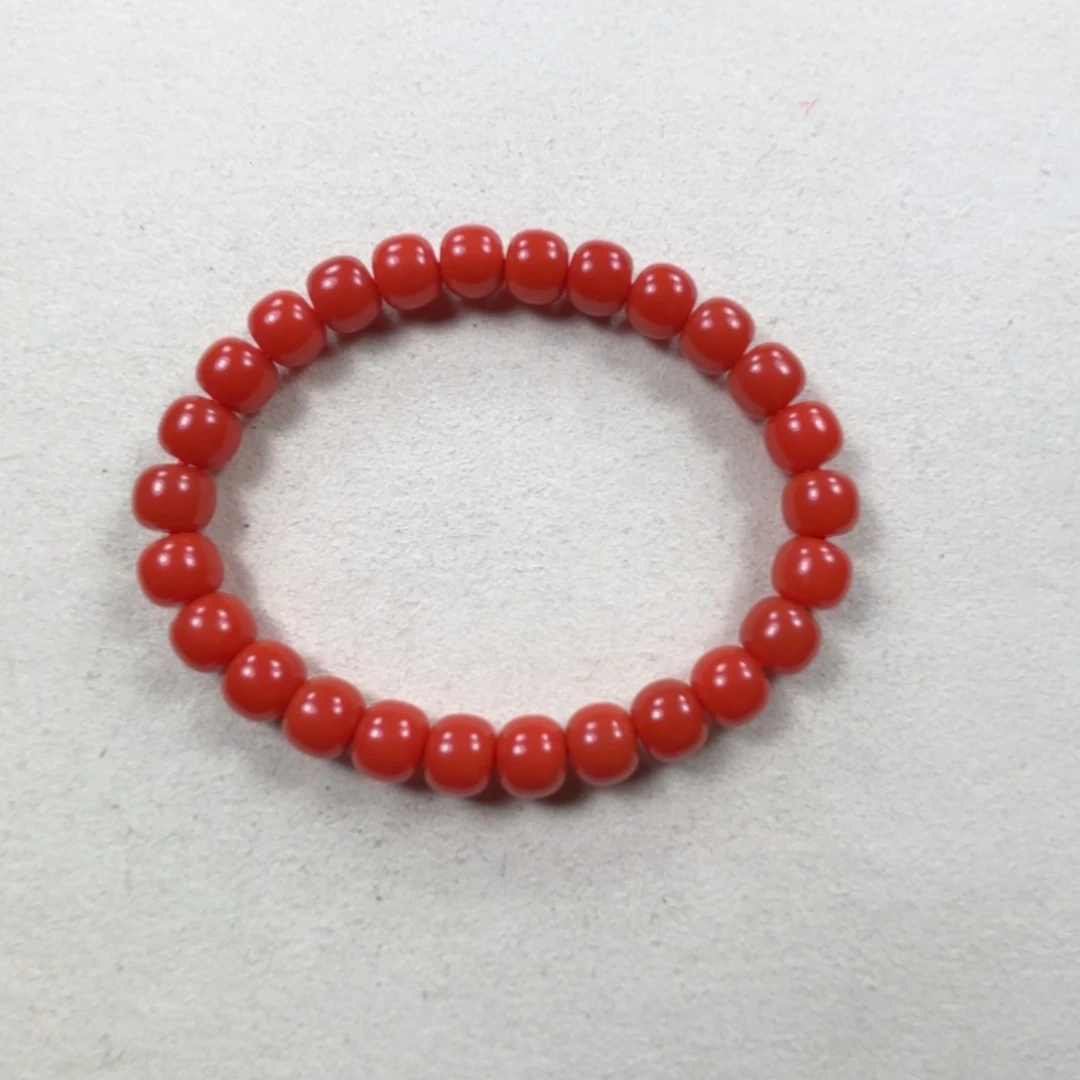 未镶嵌柿子红老型8➕手串南红玛瑙