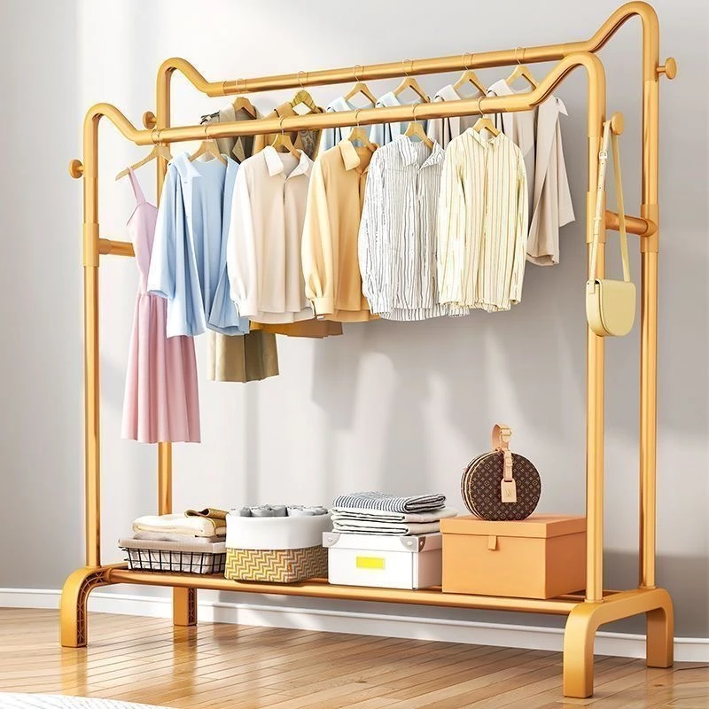 晾衣架落地立式加粗加厚衣帽架家用卧室阳台晾衣杆晒衣服架子挂架